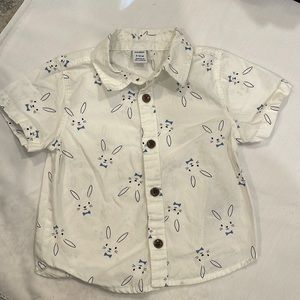 Boys Easter Bunny Button Down Shirt